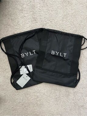 BYLT Black Drawstring Bags - 2 bags, new with tags